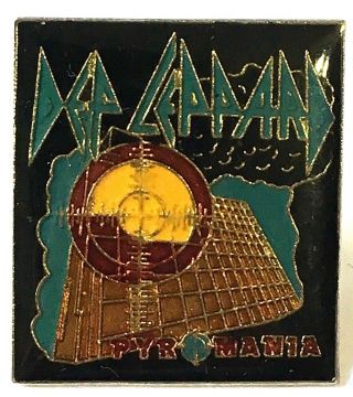 Def Leppard - Pyromania Old Og Vtg 1980`s Studded Enamel Metal Pin Badge Nwobhm