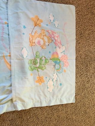 CARE BEARS 1980’s Pillowcase Set Of 2 Cotton Blend Rainbow Stars Vintage 5