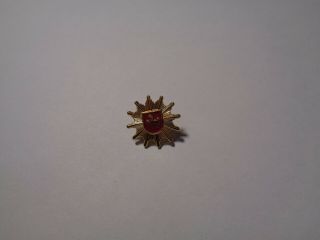 Vintage Gold Tone Lapel Pin w/Horse,  Red Shield Coat of Arms Crest = 2