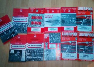 11 Vintage Liverpool Home Programmes 1967 - 1972 European Fairs Cup Malmo Dresden