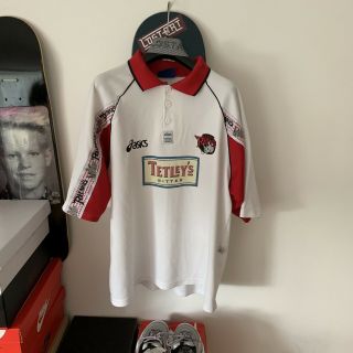 Vintage Asics Leeds Rhinos Rugby League Shirt Large