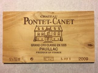 1 Rare Wine Wood Panel Château Pontet Canet Vintage Crate Box Side 4/18 472