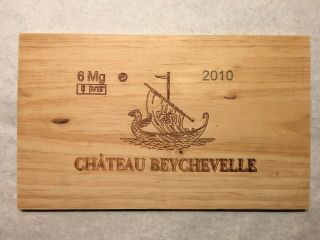 1 Rare Wine Wood Panel Château Beychevelle Vintage Box Crate Side 8/19 A1146