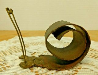 Vintage Folk Art Metal Brass? Freeform Snail Garden Figure