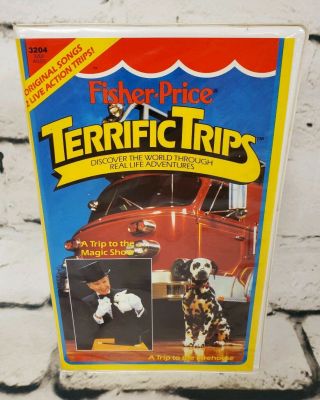 Vintage Vhs Fisher - Price Terrific Trips Trip To Firehouse & Magic Show
