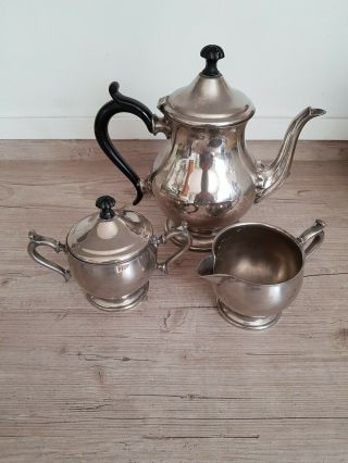 Vintage Three Piece Silver Plated Tea Set By Philip Ashberry