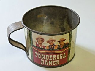 Vintage Ponderosa Ranch Bonanza Tin Cup Nevada Usa Souvenir