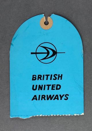 British United Airways Bua London Vintage Luggage Baggage Tag Bag Label