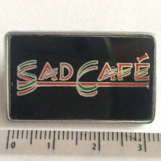 Vtg Sad Cafe Clubman Metal Plastic Insert Pin Badge Pop 1980s