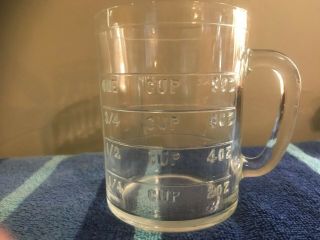 Hazel Atlas Vintage Glass Measuring Cup Depression Era Clear 4”tall Vrygood Cond