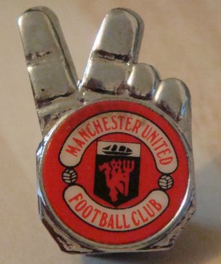 Manchester United Vintage 1970s 80s Insert Badge Brooch Pin Chrome 17mm X 26mm
