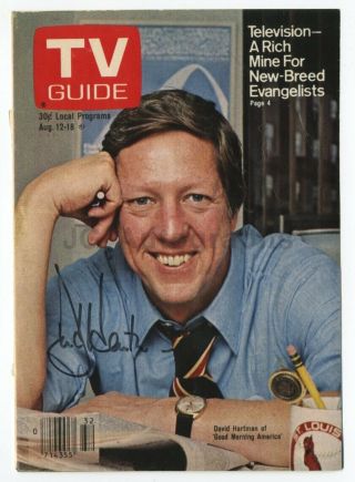 David Hartman - " Good Morning America " - Autographed Vintage Tv Guide Cover