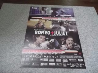 1997 Vintage " Romeo & Juliet " Movie Promo Print Ad 8.  25x11.  5 " Leonardo Dicaprio