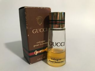 Gucci,  Cologne Pour Homme,  Vintage,  1/4 Fl Oz,  Box