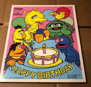 Vintage Playskool Sesame Street Happy Birthday Puzzle 1988