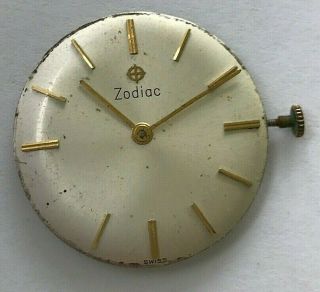 Vintage Zodiac Swiss Hand Winding Mens Watch Movement,  Cal.  52