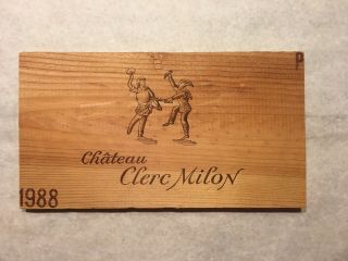 1 Rare Wine Wood Panel Château Clerc Milon Vintage Crate Box Side 9/19 36a