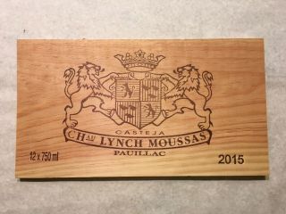 1 Rare Wine Wood Panel Chateau Lynch Moussas Vintage Crate Box 7/19 661
