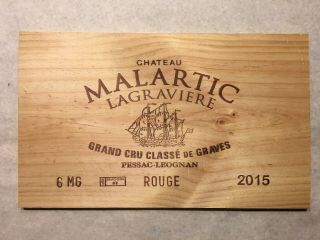 1 Rare Wine Wood Panel Chateau Malartic Vintage Crate Box Side 8/19 506