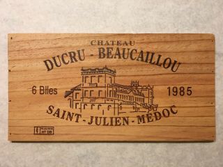 1 Rare Wine Wood Panel Chateau Ducru Beaucaillou Vintage Crate Box 2/19 218