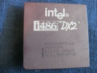 Intel i486 DX2 A80486DX2 - 66 Ceramic GOLD CPU Processor 66MHz Vintage 2