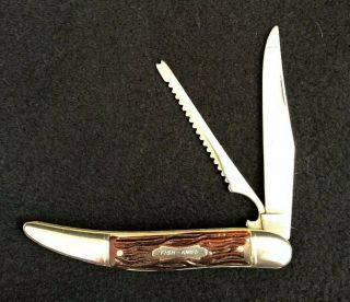 Vintage Colonial Prov Usa Fishing Folding Pocket Knife Bottle Opener (b2)