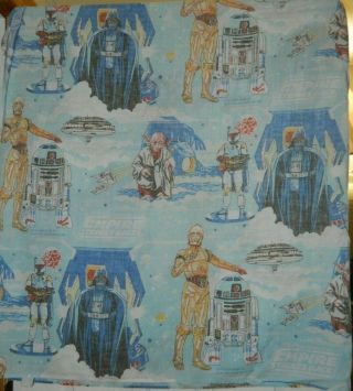 Vtg Vintage 1977 1979 Star Wars Empire Strikes Back Twin Flat Bed Sheet