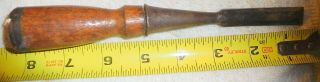 Vintage Rex Wood Chisel,  1/2 " Wood Handle With Leather Ring,  Tool
