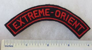 Extreme Orient 1950s Vintage French Indo China Vietnam Shoulder Tab Patch In Red
