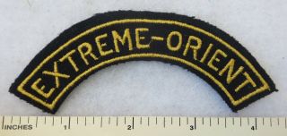 Extreme Orient 1950s Vintage French Indo China Vietnam Shoulder Tab Patch Yellow