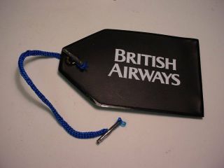 Vintage British Airways " Captain " Vinyl Luggage Tag Label