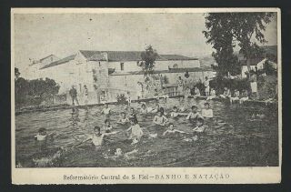 Skinny Dipping Children Reformatory School.  Vintage Card Portugal
