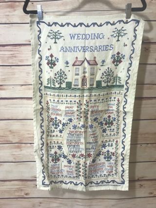 Ulster Weavers Wedding Anniversaries Sampler Linen Tea Towel Vintage Dishcloth
