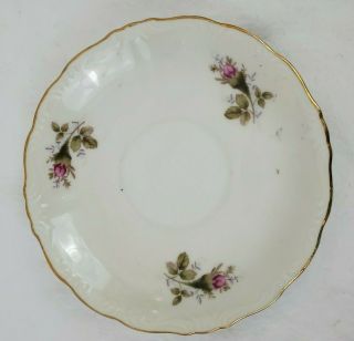 VINTAGE Royal Sealy China Teacup & Saucer With Pink Roses Gold Trim Japan 3