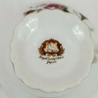 VINTAGE Royal Sealy China Teacup & Saucer With Pink Roses Gold Trim Japan 5