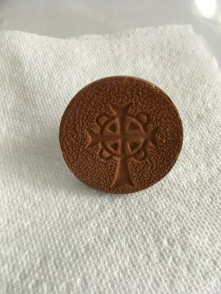 Vintage Rycraft Celtic Cross Cookie Mold - Beige Glaze - 1 7/8 Inch Diameter