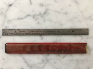 Vintage L.  S.  Starrett Co.  Metal 6 - Inch Ruler No 309r With Sleeve Athol Ma Mass
