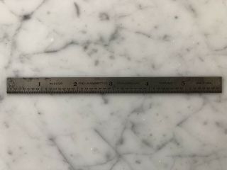 Vintage L.  S.  Starrett Co.  Metal 6 - Inch Ruler No 309R With Sleeve Athol MA Mass 2