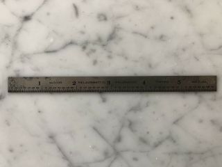 Vintage L.  S.  Starrett Co.  Metal 6 - Inch Ruler No 309R With Sleeve Athol MA Mass 3