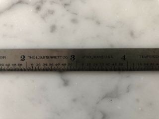 Vintage L.  S.  Starrett Co.  Metal 6 - Inch Ruler No 309R With Sleeve Athol MA Mass 4