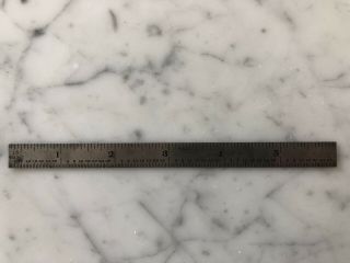 Vintage L.  S.  Starrett Co.  Metal 6 - Inch Ruler No 309R With Sleeve Athol MA Mass 5