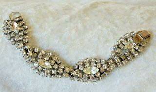 Vintage Four Row Clear Rhinestone Bracelet With Issues