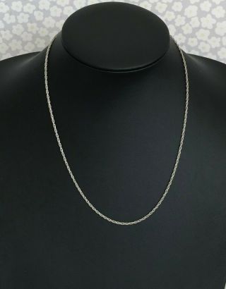 Vintage Sterling Silver Rope Chain Necklace 18 