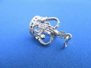 Vintage 925 Sterling Silver Charm The Queens Royal Crown Gemset 3 G