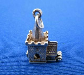 Vintage 925 Sterling Silver Charm Nuvo Church House Of God Opens 2.  5 G