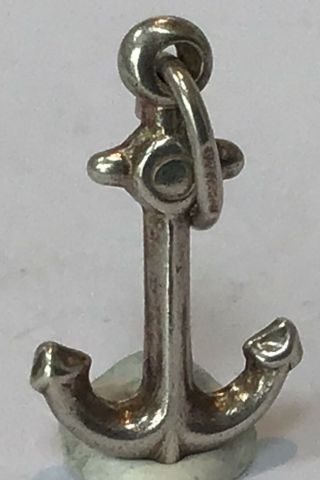 Lovely Rare Vintage Silver Bracelet Charm Of A Ships Anchor 925 Italy