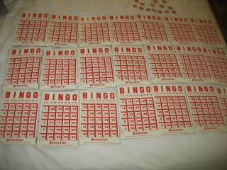 Bingo Cards 21 Unique Cardboard 1980 Vintage Replacement Cards & Number 