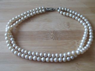 Vintage Faux Pearl Bead Double Necklace Choker 1920 