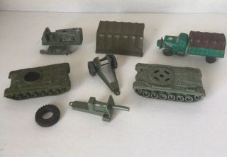 Vintage Plastic Military Army Trucks Tanks Parts