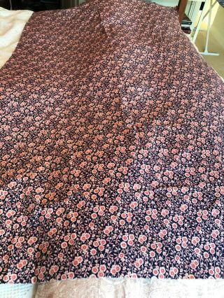 Vintage cotton floral Fabric,  2 yards 3